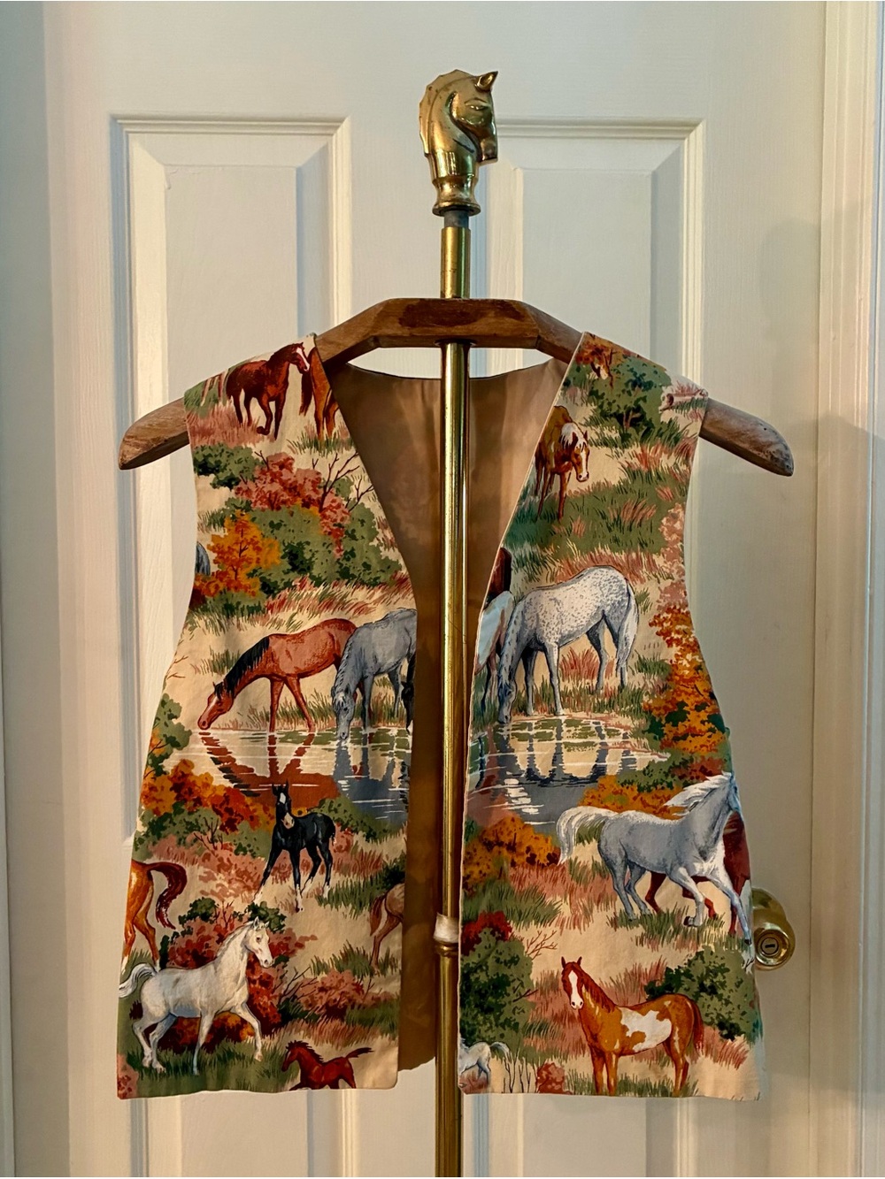 Vintage Handmade Equestrian Horse Cotton Vest